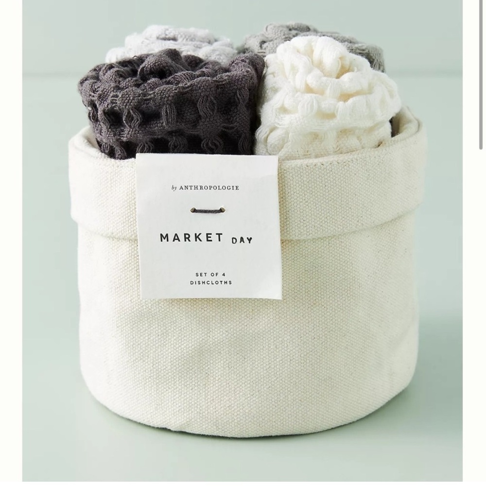 NWT Anthropologie Set Gray Market Waffle Dishcloths